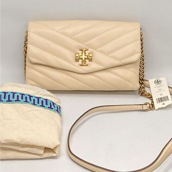 Tory Burch Kira Chevron Leather Wallet-On-Chain Bag - Picture 1 of 16